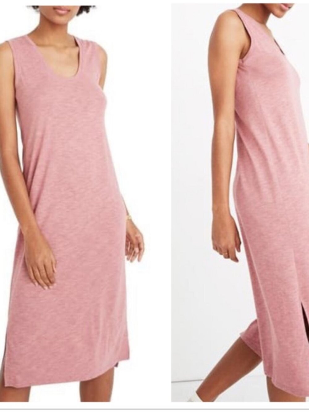Madewell Jersey Tank Dress Pink Heather Berry M